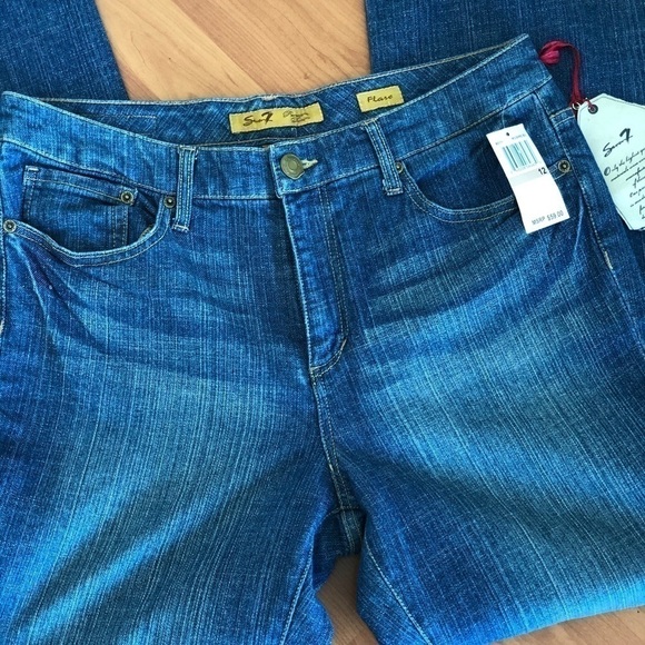 NWT Seven 7 Premium Denim Flare Jeans Size 12 - Picture 6 of 16